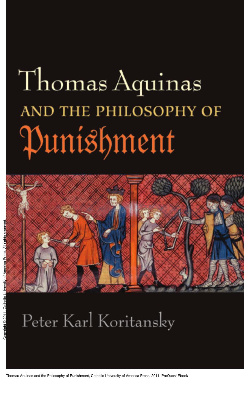 Thomas Aquinas and the Philosophy of Punishment by Peter Karl Koritansky