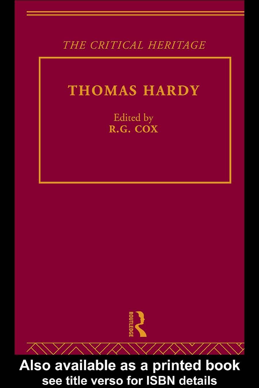 Thomas Hardy: The Critical Heritage by R.G.COX (edt)