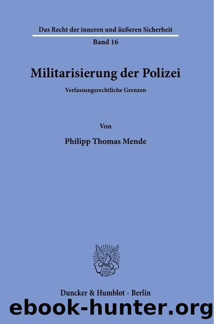Thomas by Militarisierung der Polizei (9783428586097)