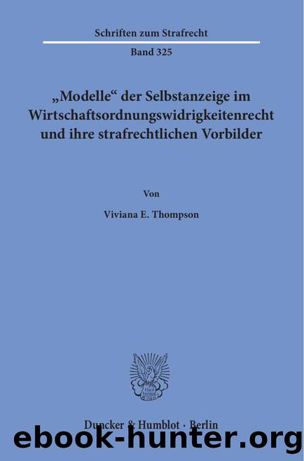 Thompson by Schriften zum Strafrecht (9783428554829)