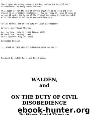 Thoreau, Henry David - Walden by Thoreau Henry David