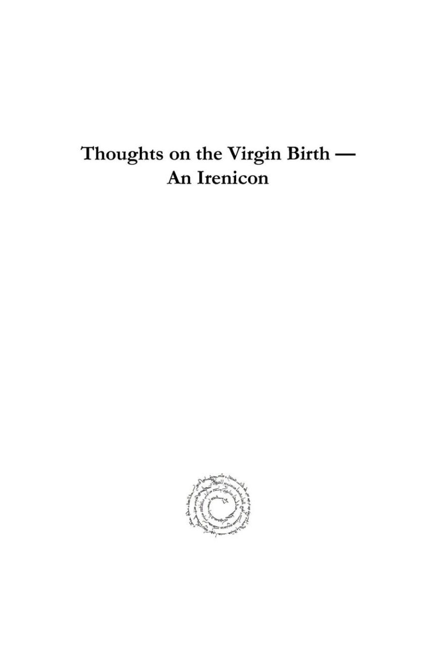 Thoughts on the Virgin Birth - An Irenicon by Anonymous
