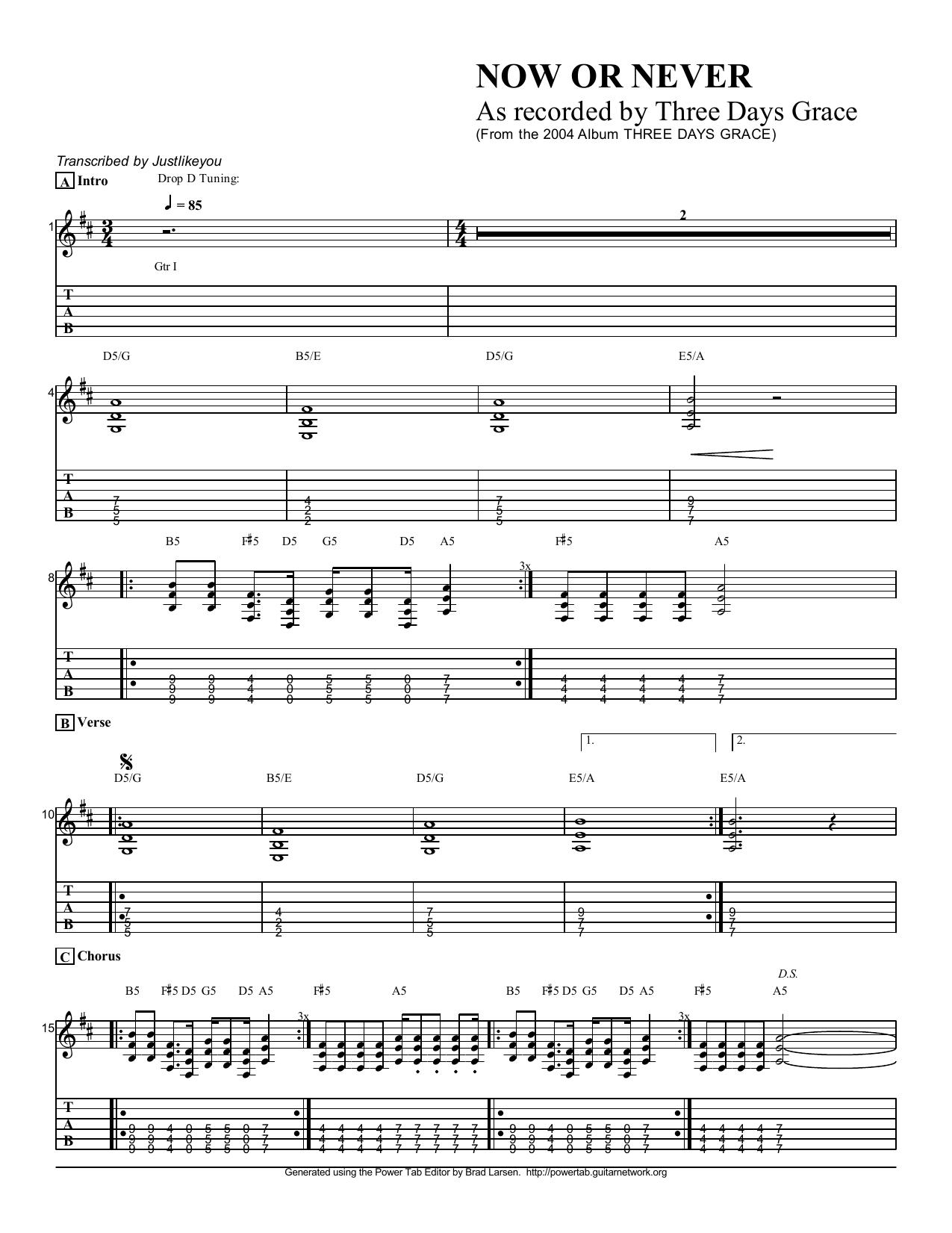 Three Days Grace - Now Or Never by princess