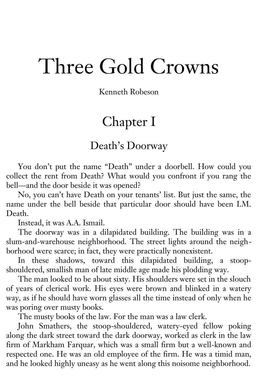 Three Gold Crowns by Kenneth Robeson
