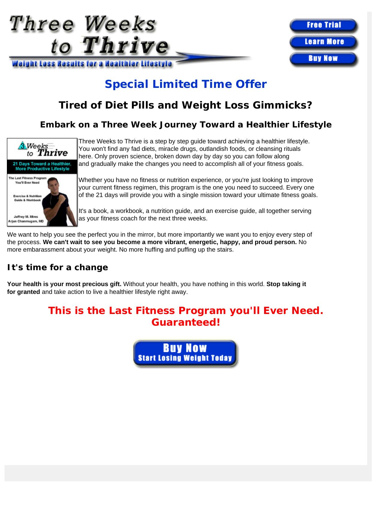 Three Weeks To Thrive - Weight Loss Results For A Healthy Lifestyle. by Best of Kuszter's Collection