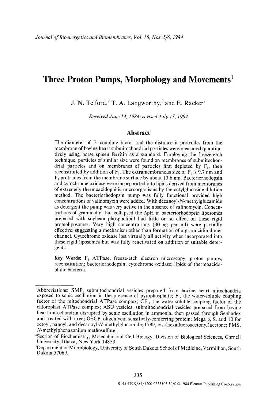 Three proton pumps, morphology and movements by Unknown