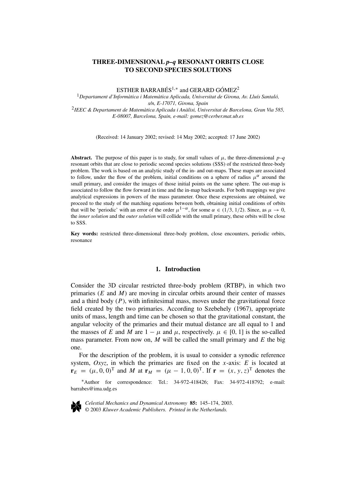 Three-Dimensional p–q Resonant Orbits Close to Second Species Solutions by Unknown