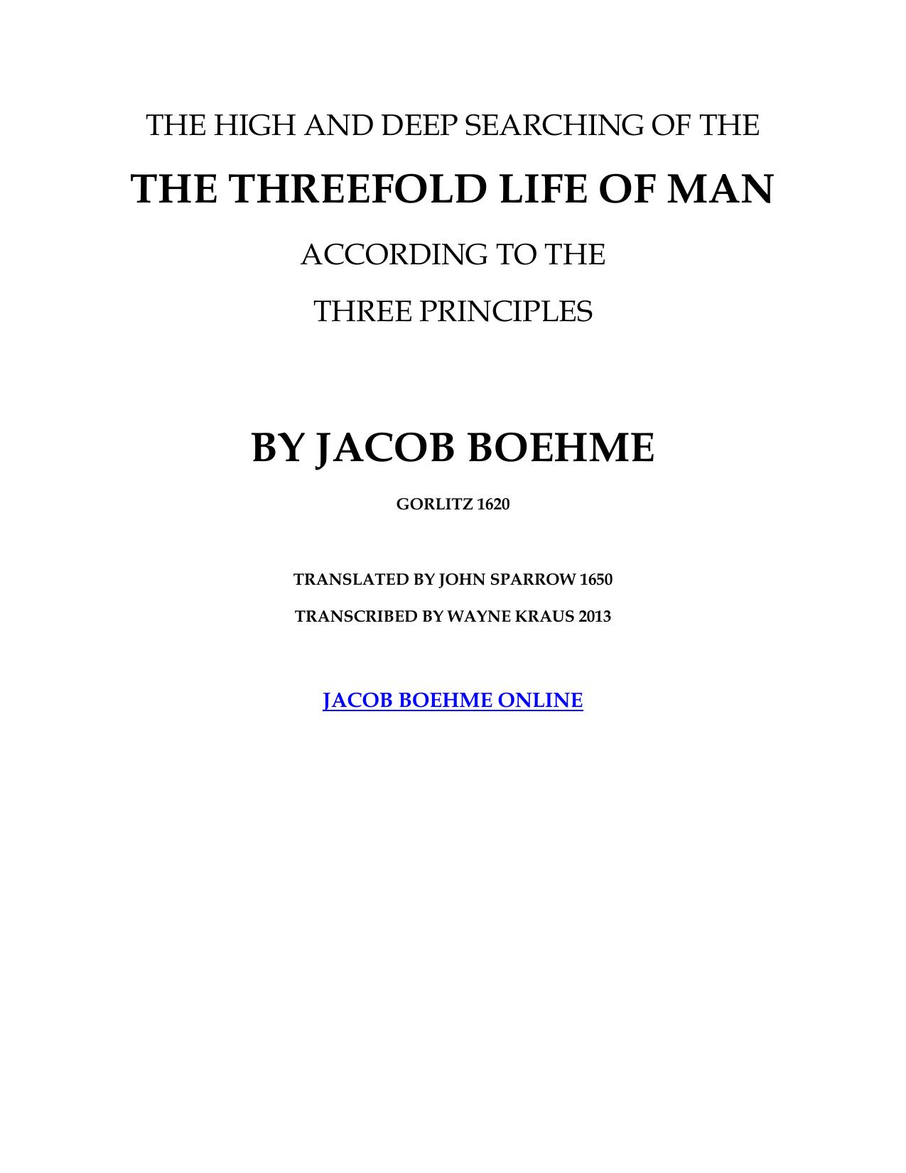 Threefold Life of Man by Wayne