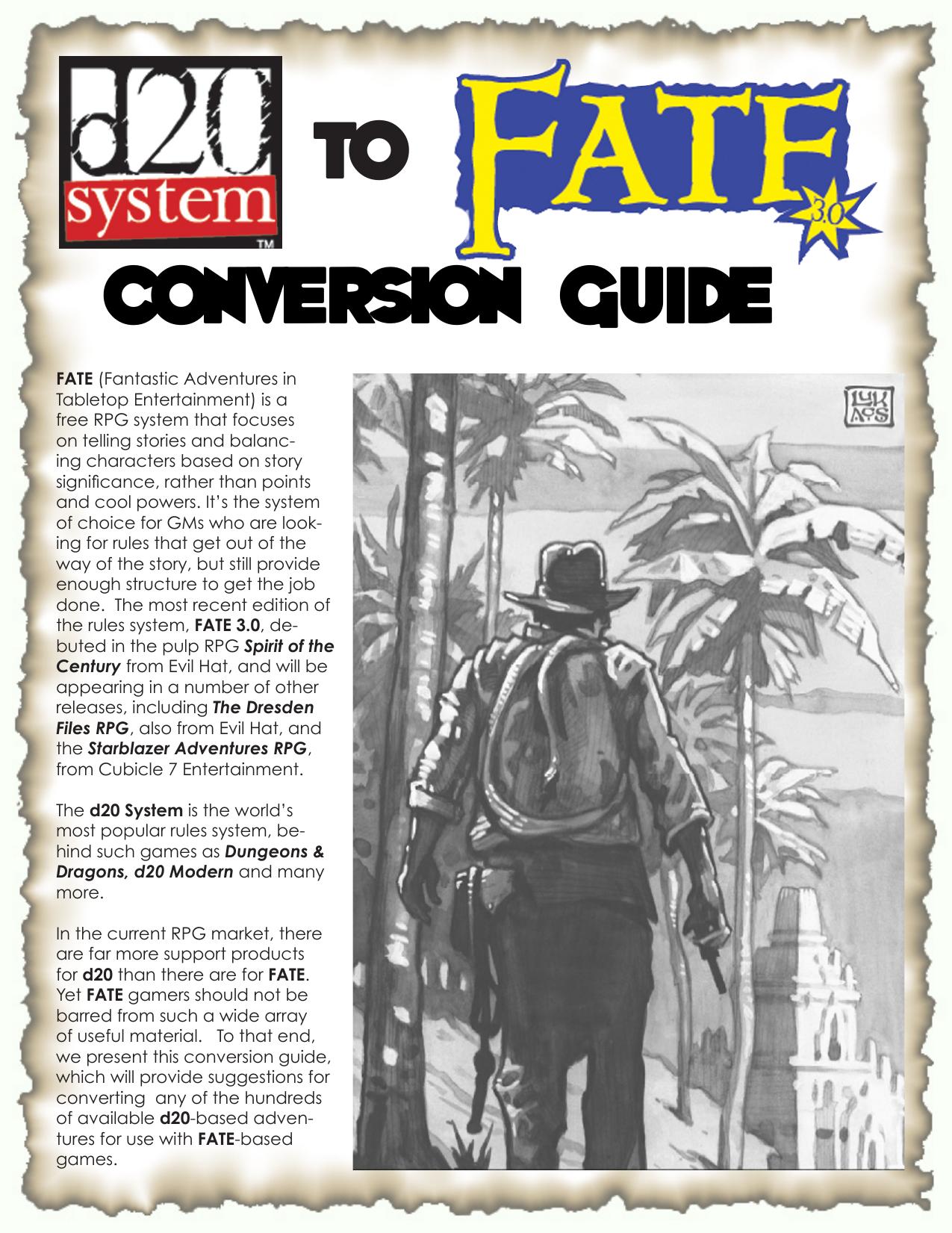 Thrilling Tales FATE Conversion Guide by Unknown