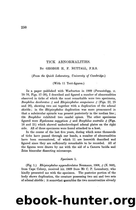 Tick Abnormalities by George H. F. Nuttall