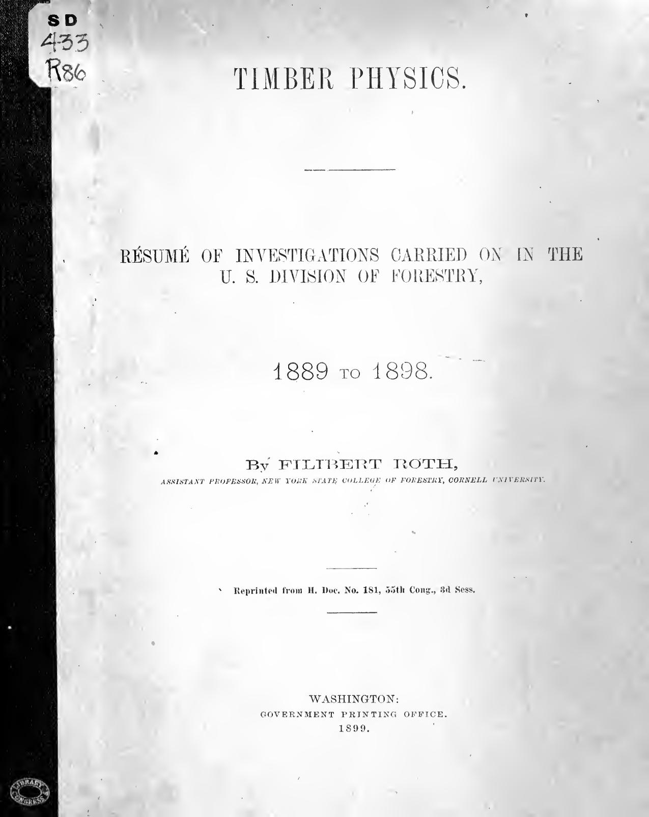 Timber physics by Roth Filibert 1858-