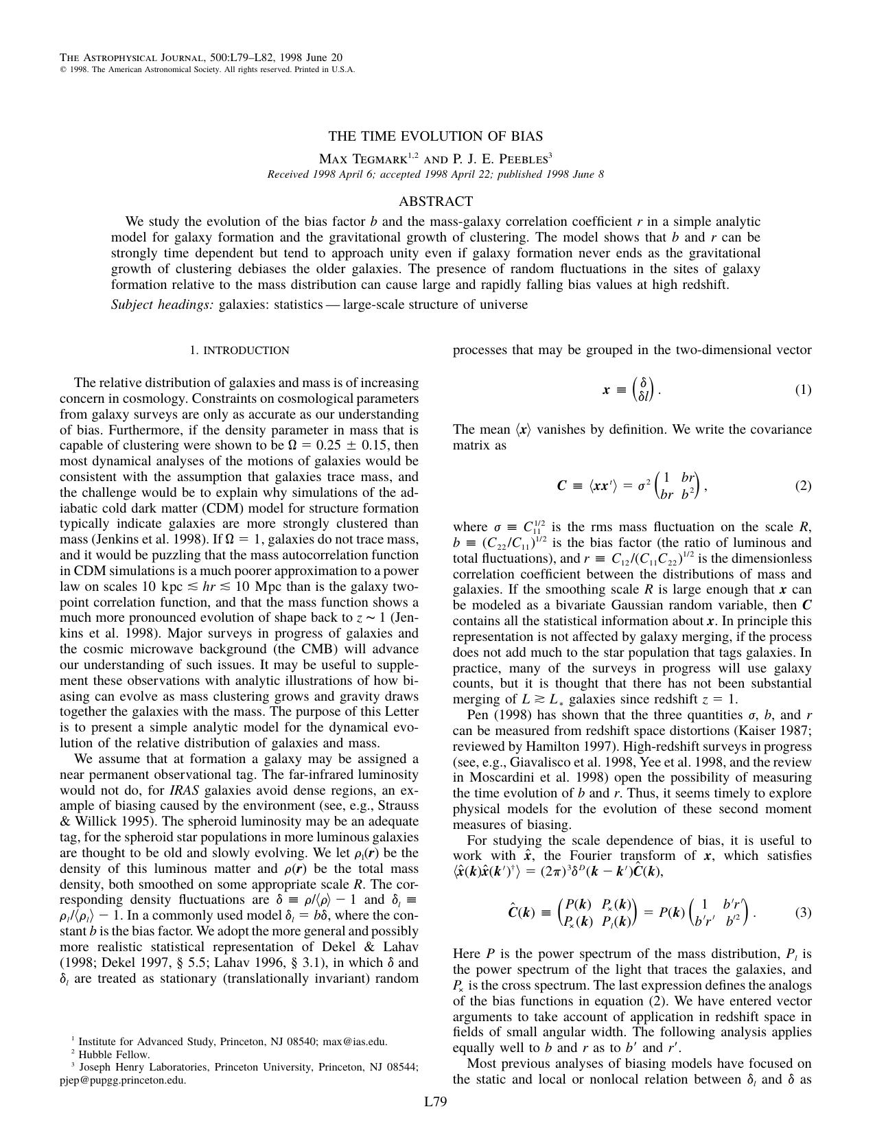 Time Evolution of Bias (1998) by Unknown