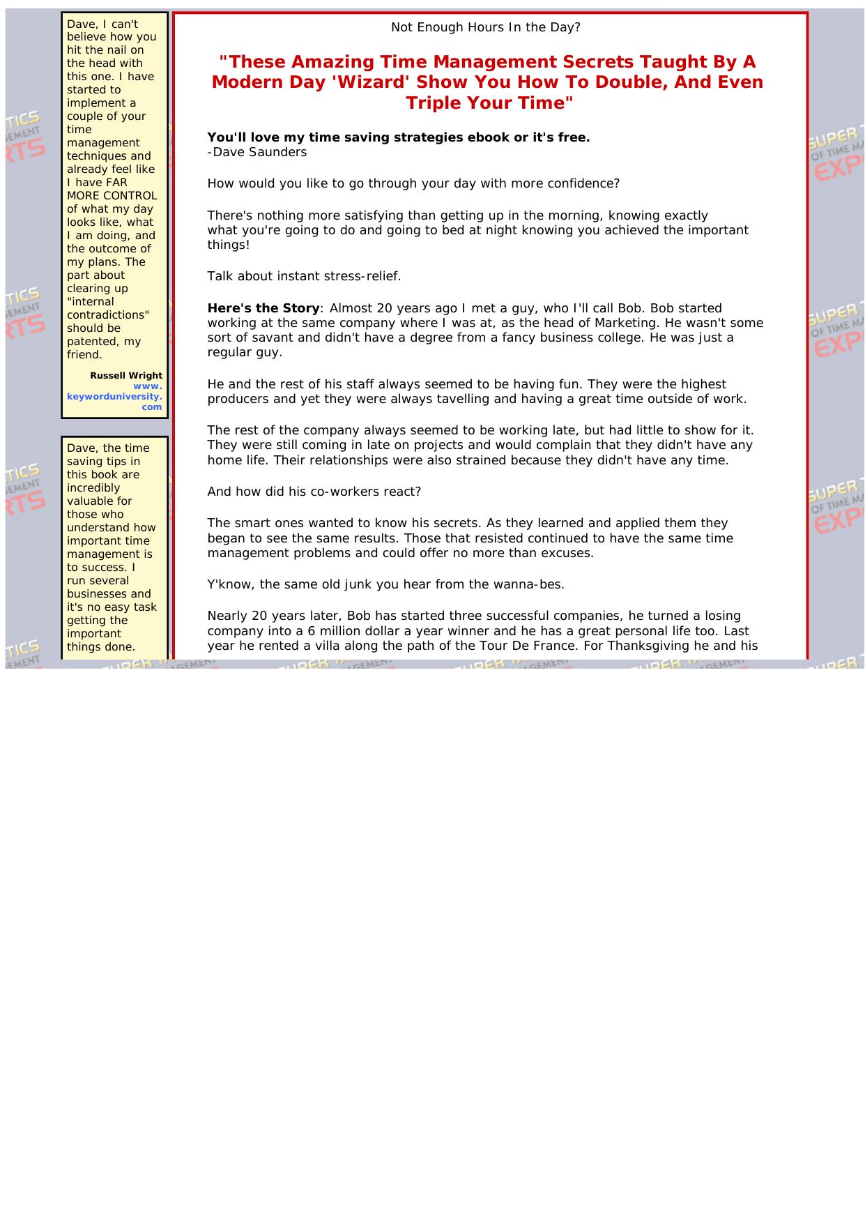 Time Management Expert Secrets. by Best of Kuszter's Collection