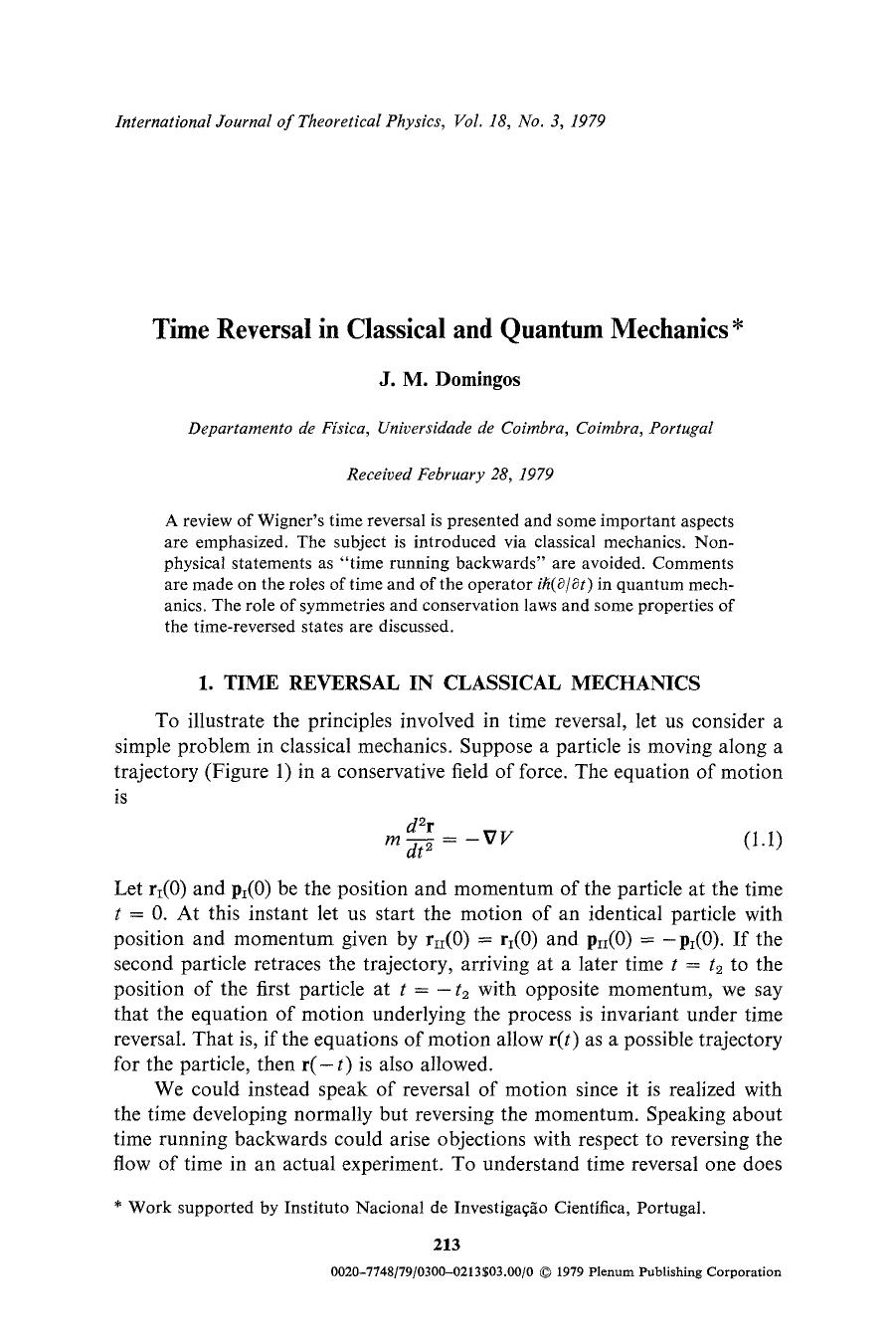 Time reversal in classical and quantum mechanics by Unknown