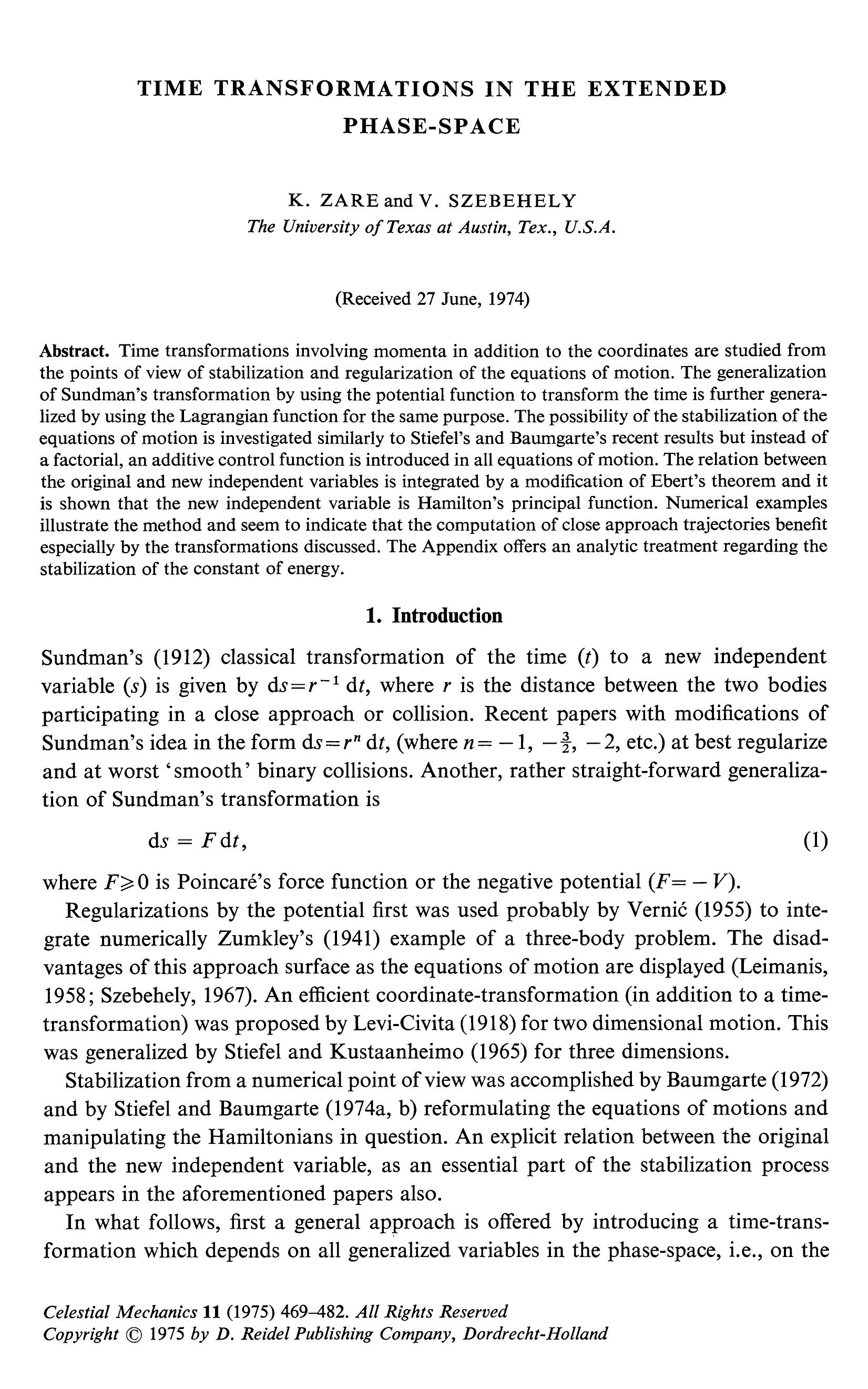 Time transformations in the extended phase-space by Unknown