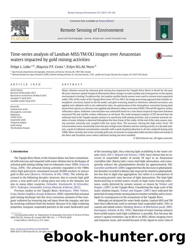 Time-series analysis of Landsat-MSSTMOLI images over Amazonian waters impacted by gold mining activities by Felipe L. Lobo & Maycira P.F. Costa & Evlyn M.L.M. Novo