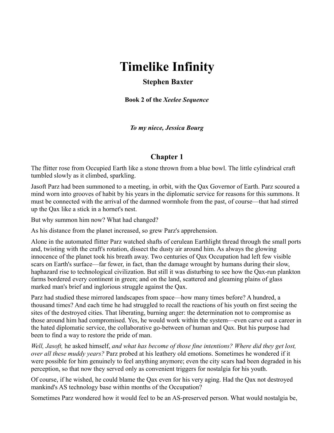 Timelike Infinity by Stephen Baxter
