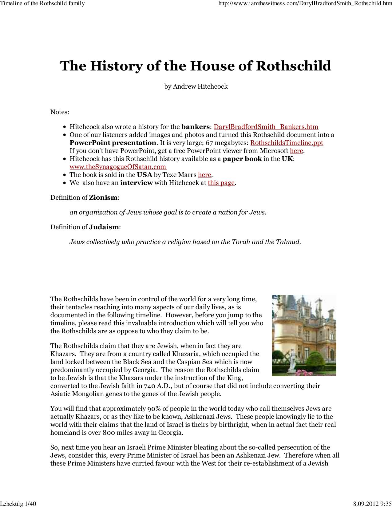 Timeline of the Rothschild family by Piret Viiklepp
