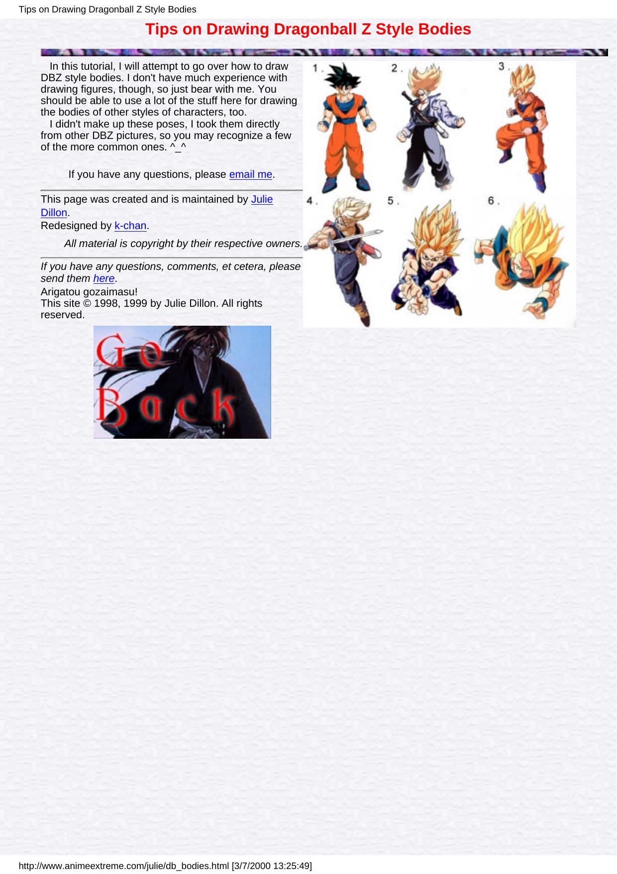 Tips on Drawing Dragonball Z Style Bodies by Unknown