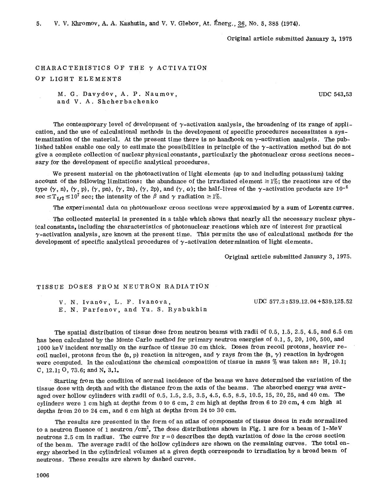 Tissue doses from neutron radiation by Unknown