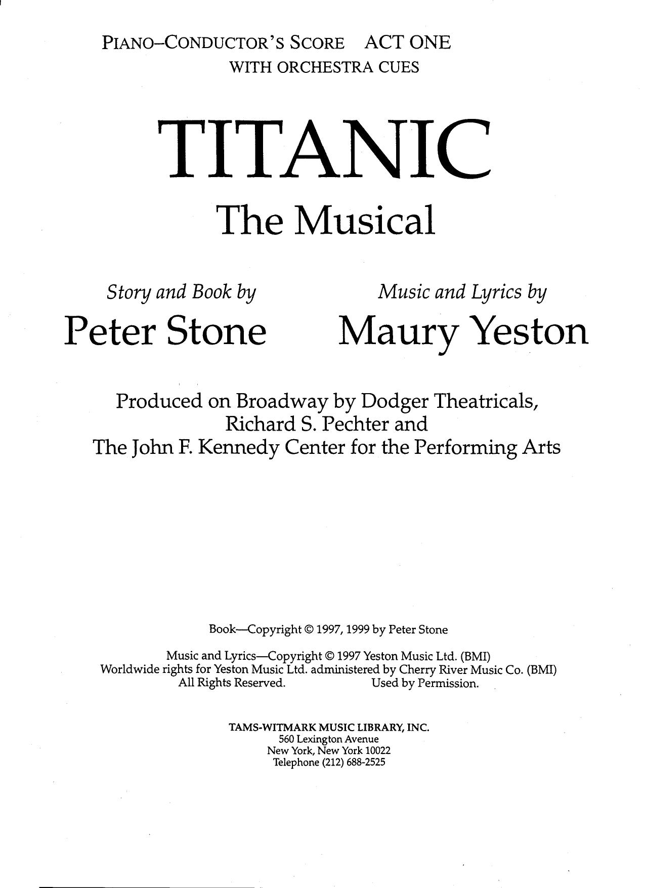Titanic: The Musical by Yeston Maury