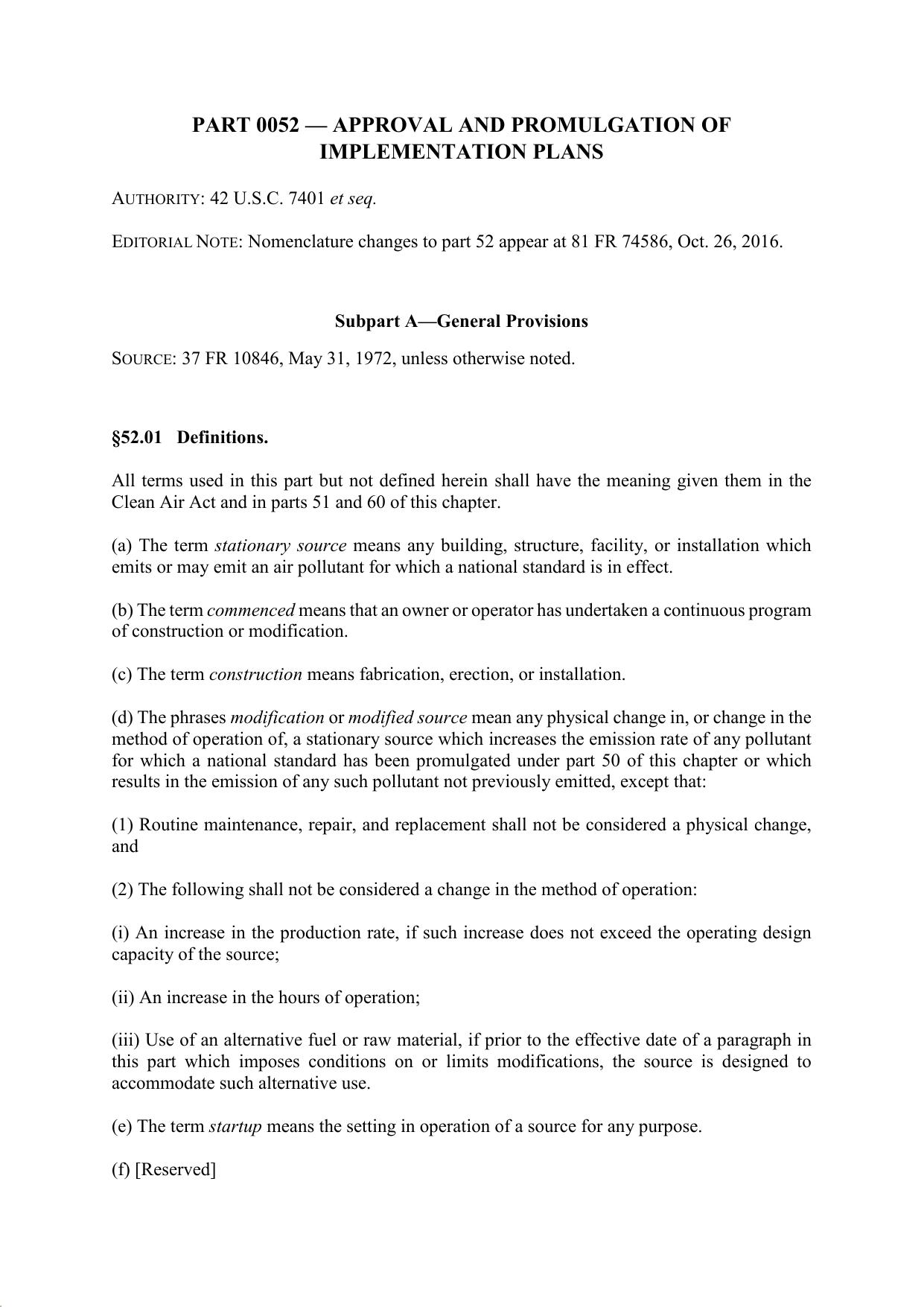 Title 40 - Part 52 - Approval and Promulgation of Implementation Plans by Regs4Ships - 21/07/2019