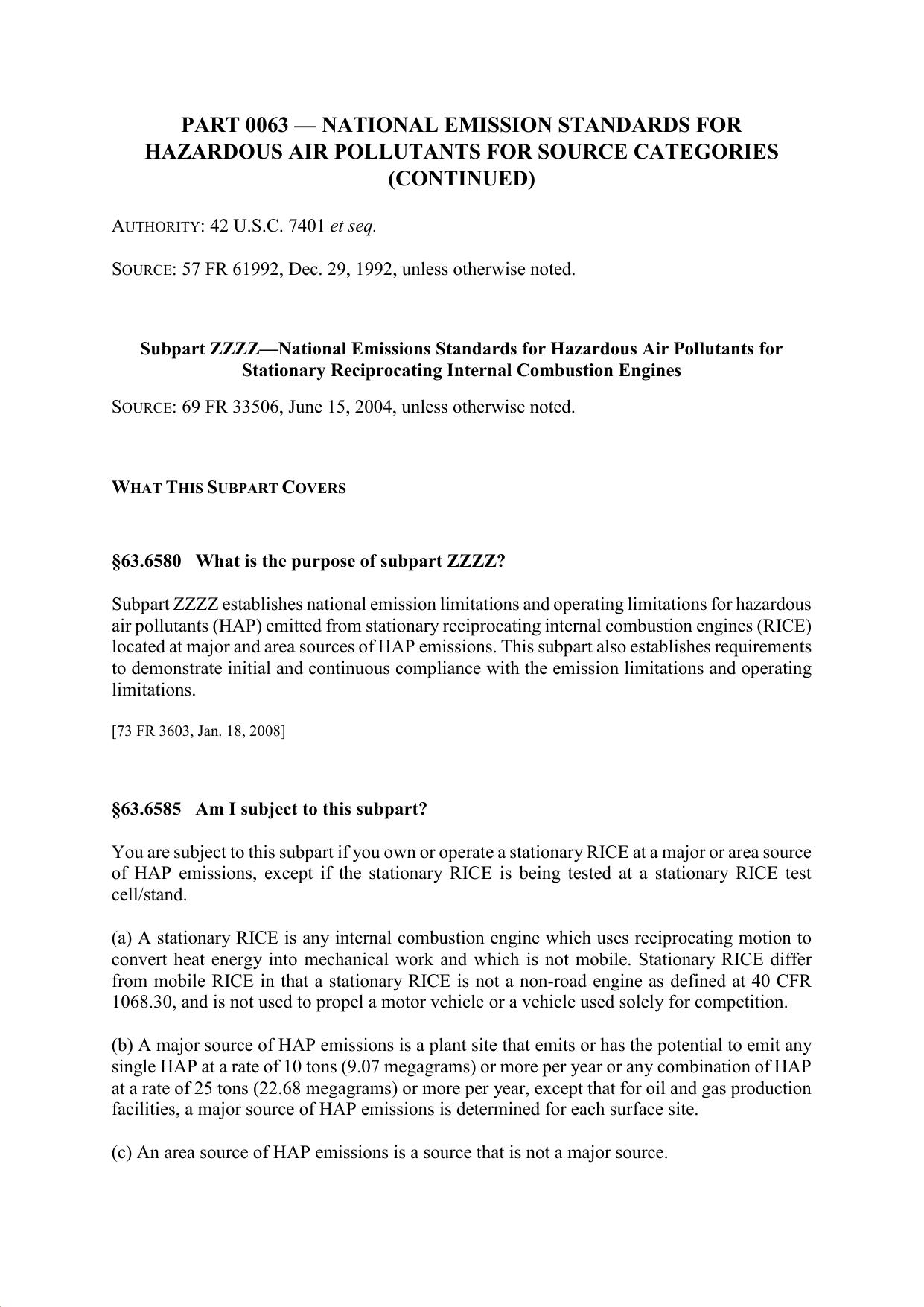 Title 40 - Part 63 - National Emission Standards for Hazardous Air Pollutants for Source Categories (Continued) by Regs4Ships - 30/10/2019