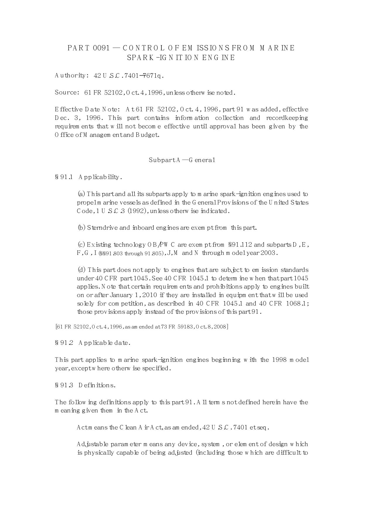 Title 40 - Protection of Environment - Part 91 - Control of Emissions from by Regs4Ships