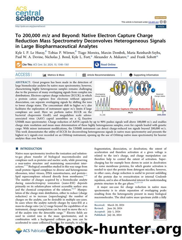To 200,000 mz and Beyond: Native Electron Capture Charge Reduction Mass Spectrometry Deconvolves Heterogeneous Signals in Large Biopharmaceutical Analytes by unknow