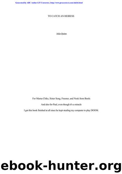 To Catch An Heiress by Unknown