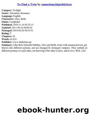 To Find a Twin by emmettsmybigteddybear