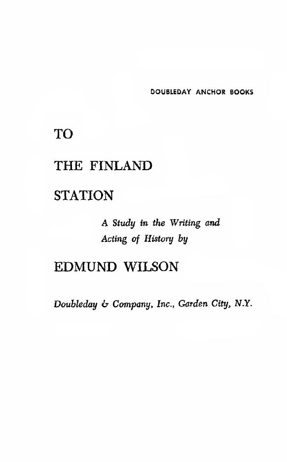 To the Finland Station by Edmund Wilson