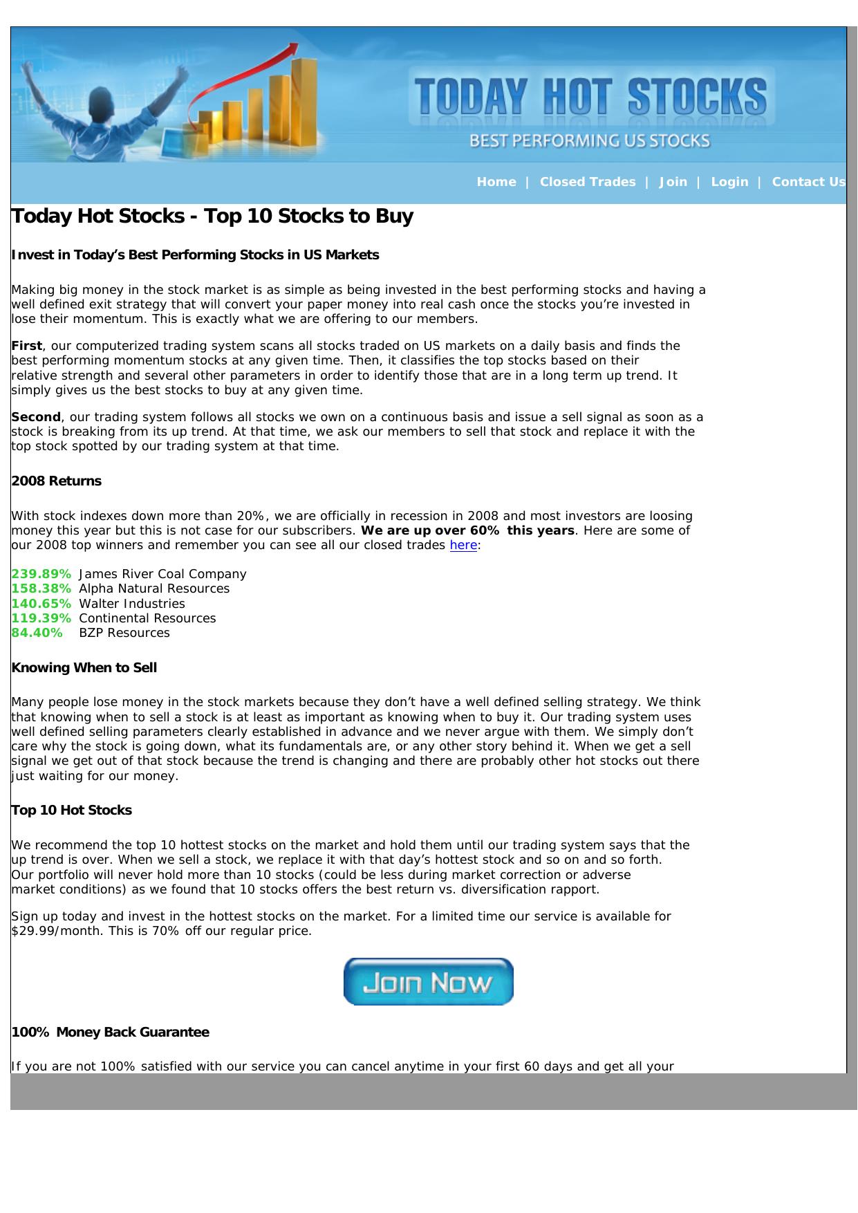 Today Hot Stocks. by Best of Kuszter's Collection