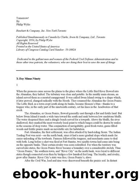 Tomorrow! by Philip Wylie