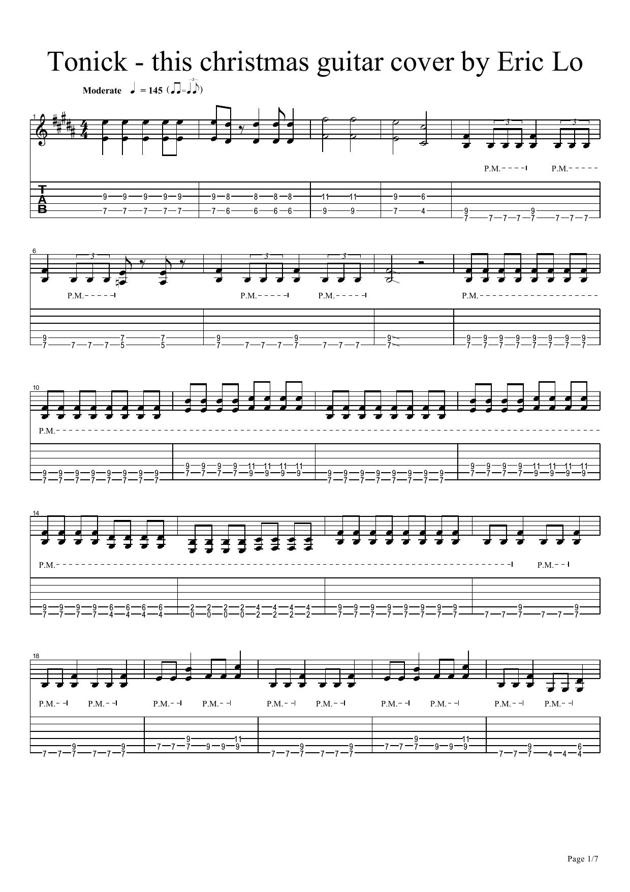 Tonick - this christmas guitar cover by Eric Lo by this christmas gt1 guitar cover by Eric Lo
