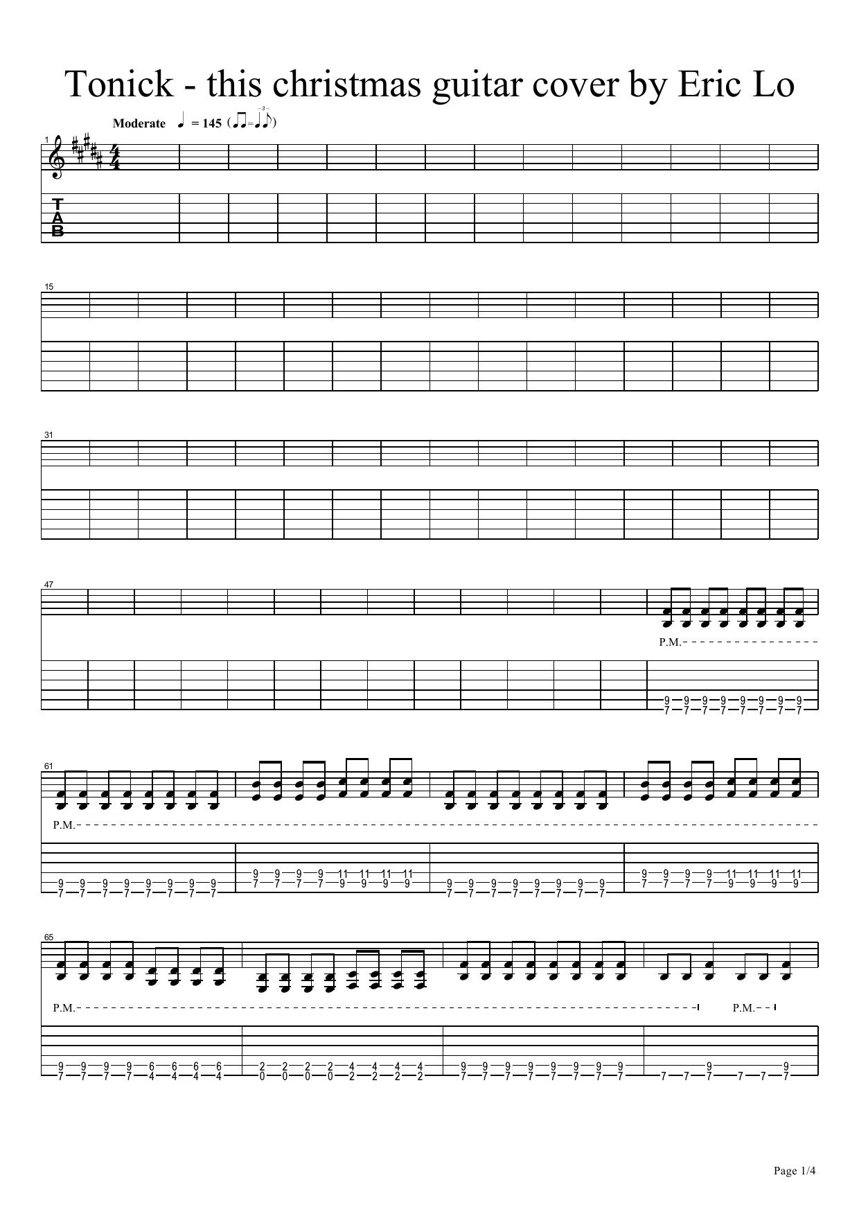 Tonick - this christmas guitar cover by Eric Lo by this christmas gt2 guitar cover by Eric Lo