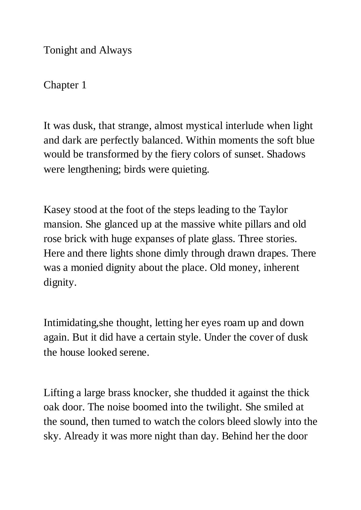 Tonight and Always by Nora Roberts by Unknown