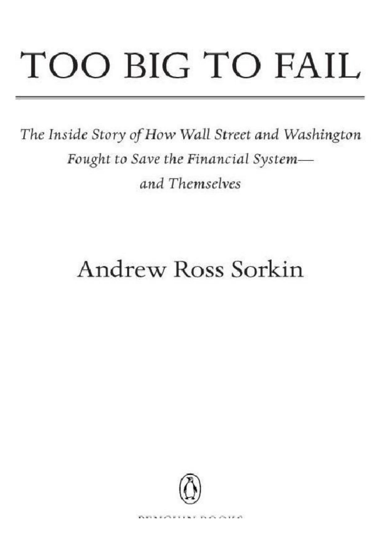 Too Big to Fail by Andrew Ross Sorkin