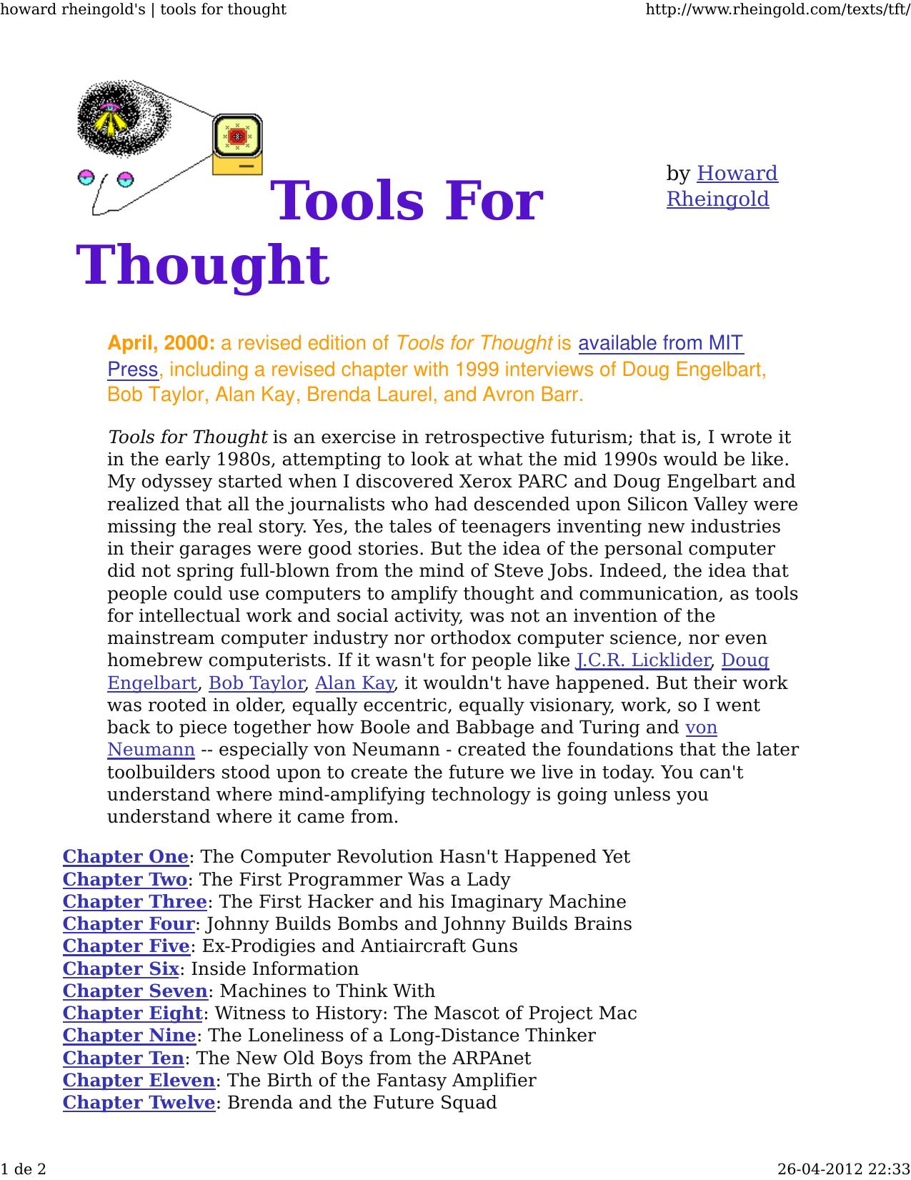 Tools for Thought by Howard Rheingold