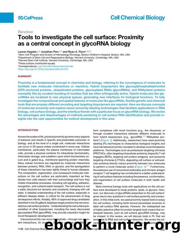 Tools to investigate the cell surface: Proximity as a central concept in glycoRNA biology by Lauren Kageler & Jonathan Perr & Ryan A. Flynn