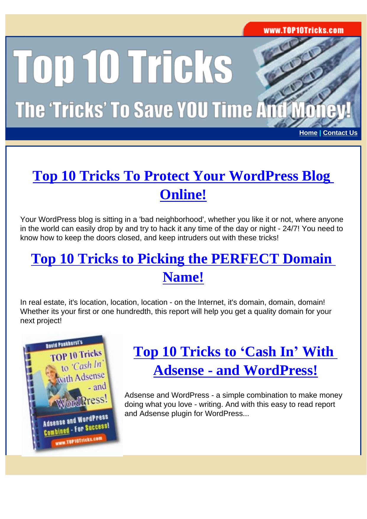 Top 10 Tricks Reports. by Best of Kuszter's Collection