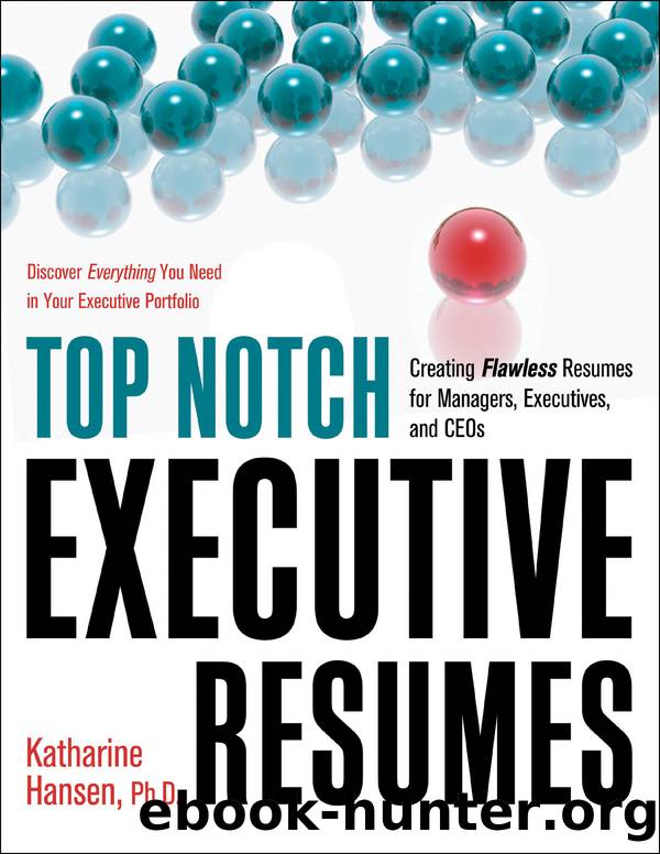 Top Notch Executive Resumes by Katharine Hansen