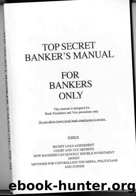 Top Secret Banker's Manual by Unknown