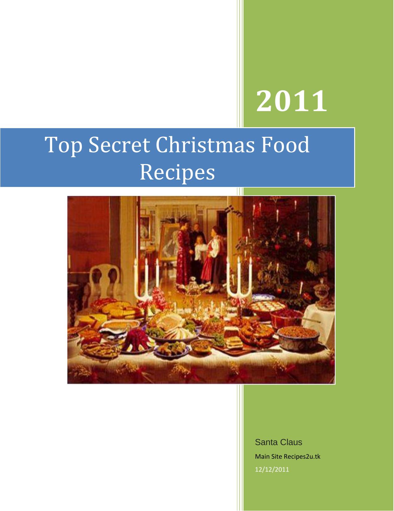 Top Secret Christmas Food Recipes by Santa Claus