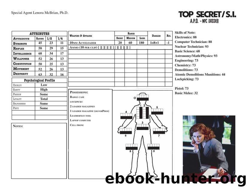 Top Secret S.I. - Shadows of a Darkened Moon NPC by Lenora McBrian