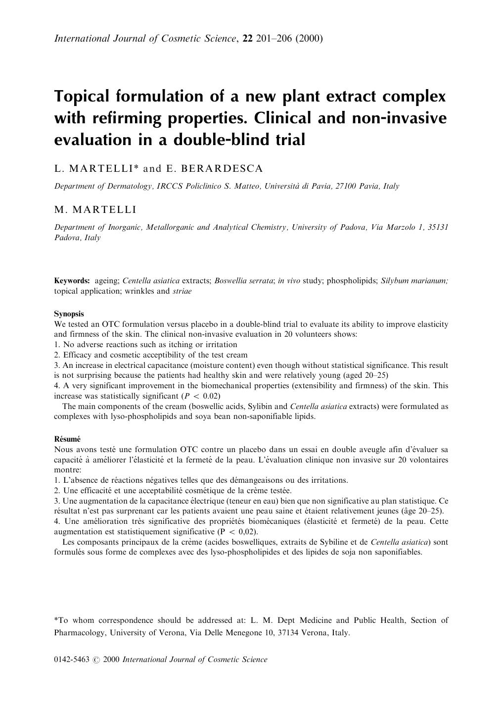 Topical formulation of a new plant extract complex with refirming properties. Clinical and noninvasive evaluation in a doubleblind trial by Unknown