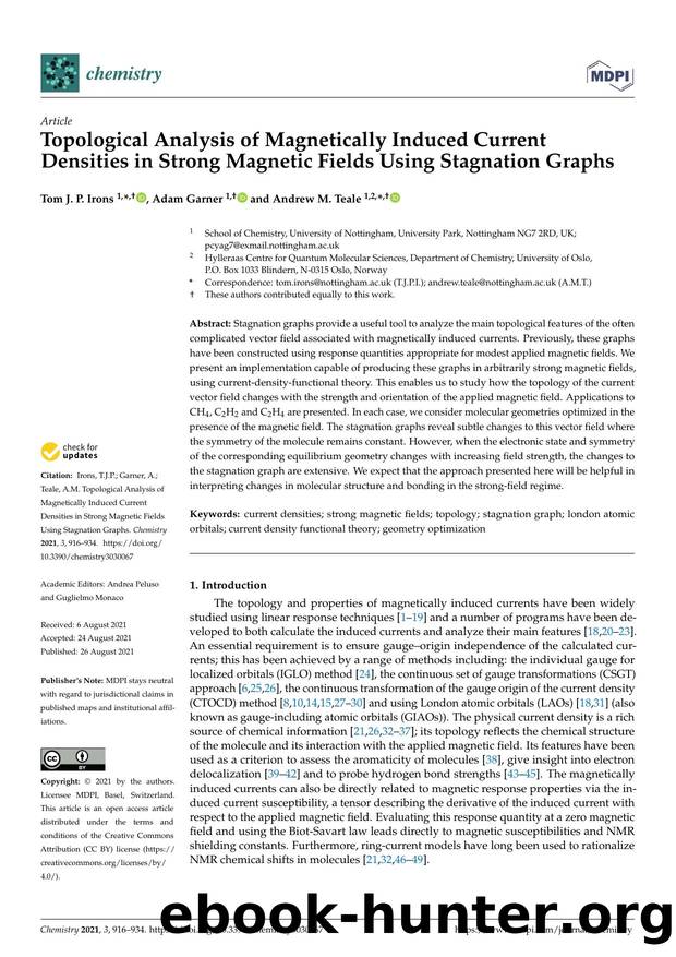 Topological Analysis of Magnetically Induced Current Densities in Strong Magnetic Fields Using Stagnation Graphs by Tom J. P. Irons Adam Garner & Andrew M. Teale