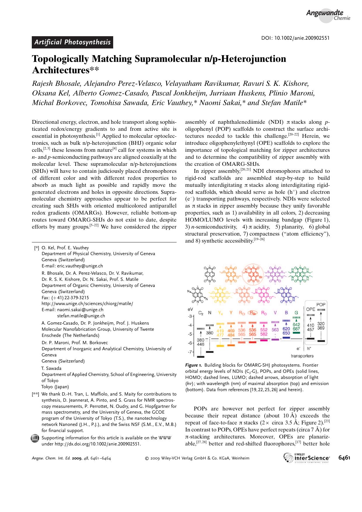 Topologically Matching Supramolecular np-Heterojunction Architectures by Unknown