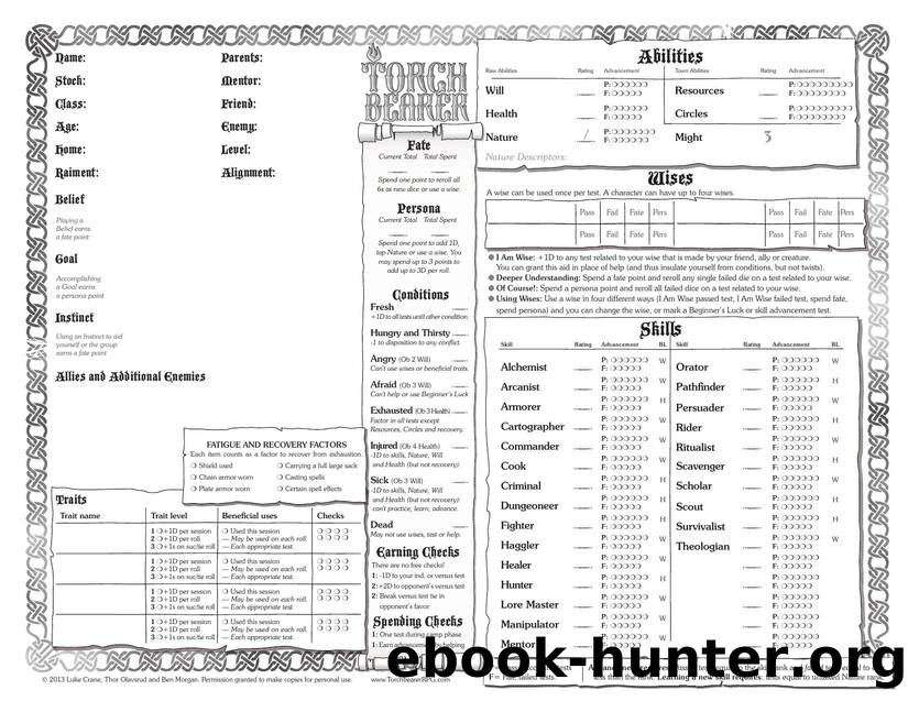 Torchbearer by Character Sheet