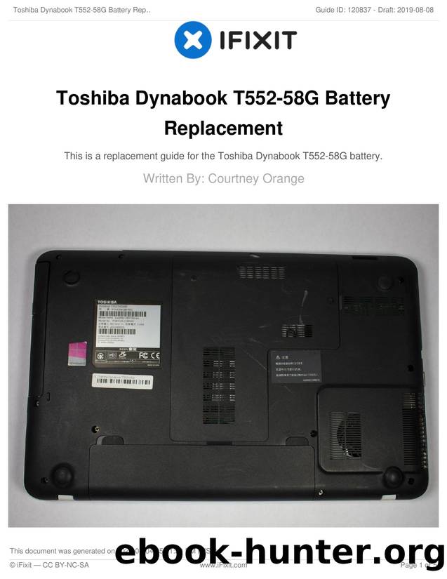Toshiba Dynabook T552-58G Battery Replacement by Unknown